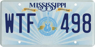 MS license plate WTF498