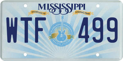 MS license plate WTF499