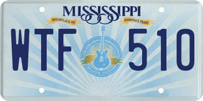 MS license plate WTF510