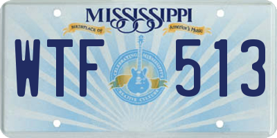 MS license plate WTF513