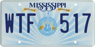 MS license plate WTF517