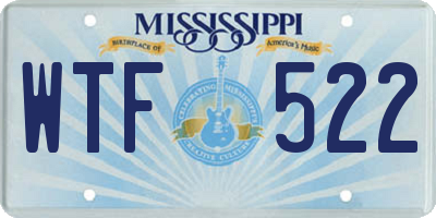 MS license plate WTF522