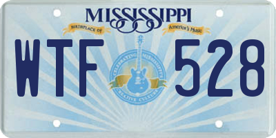 MS license plate WTF528