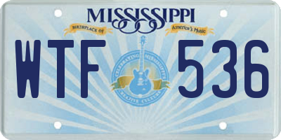 MS license plate WTF536