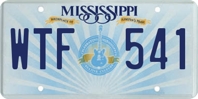 MS license plate WTF541