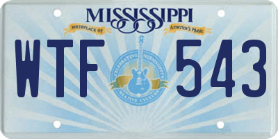 MS license plate WTF543