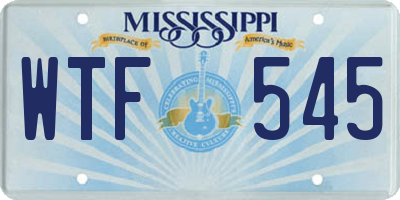 MS license plate WTF545
