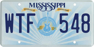 MS license plate WTF548