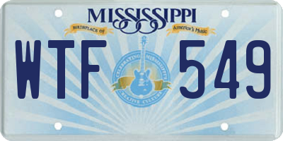 MS license plate WTF549