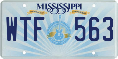 MS license plate WTF563