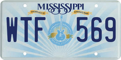 MS license plate WTF569