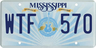 MS license plate WTF570