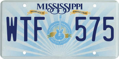 MS license plate WTF575
