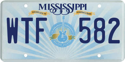 MS license plate WTF582