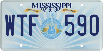 MS license plate WTF590