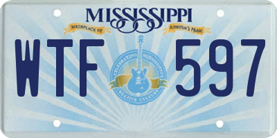 MS license plate WTF597