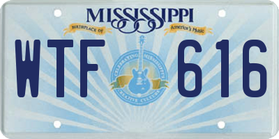MS license plate WTF616
