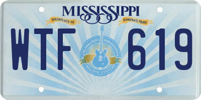 MS license plate WTF619