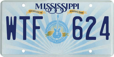 MS license plate WTF624