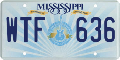 MS license plate WTF636