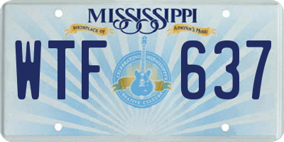 MS license plate WTF637
