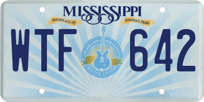 MS license plate WTF642
