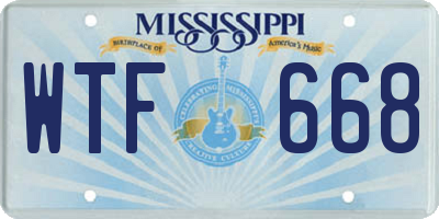 MS license plate WTF668