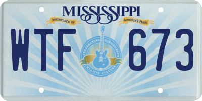 MS license plate WTF673