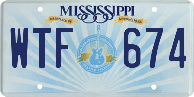 MS license plate WTF674
