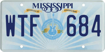 MS license plate WTF684