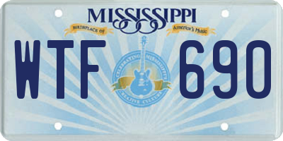 MS license plate WTF690