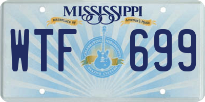 MS license plate WTF699