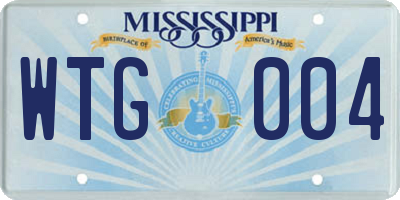 MS license plate WTG004