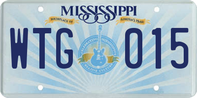 MS license plate WTG015