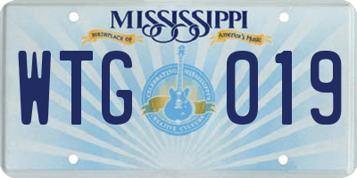 MS license plate WTG019