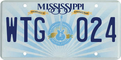MS license plate WTG024