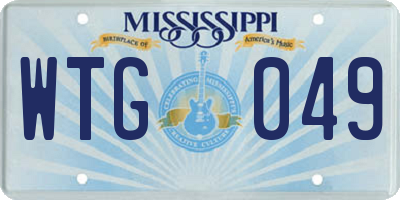 MS license plate WTG049