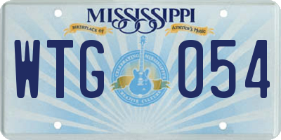 MS license plate WTG054