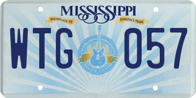 MS license plate WTG057