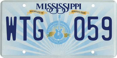MS license plate WTG059