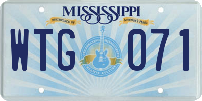 MS license plate WTG071