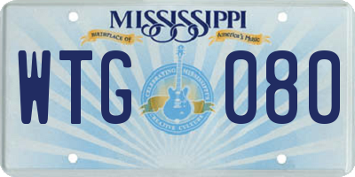 MS license plate WTG080