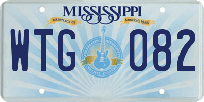 MS license plate WTG082