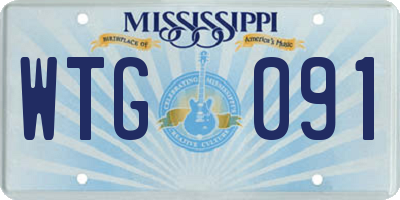 MS license plate WTG091