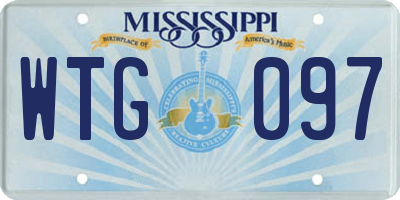 MS license plate WTG097