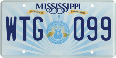 MS license plate WTG099