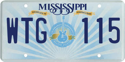 MS license plate WTG115