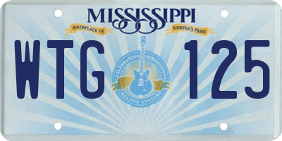 MS license plate WTG125