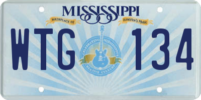 MS license plate WTG134