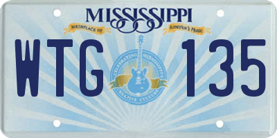 MS license plate WTG135
